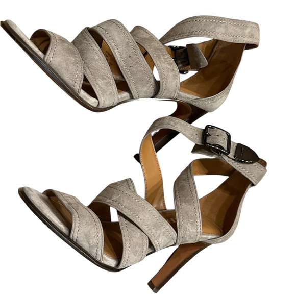 Coach IIona Fog Lux Suede Strap Heeled Sandals - Picture 3 of 9